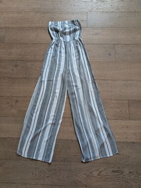 VICI Strapless Wide-Leg Jumpsuit/Coverup - Black & White
